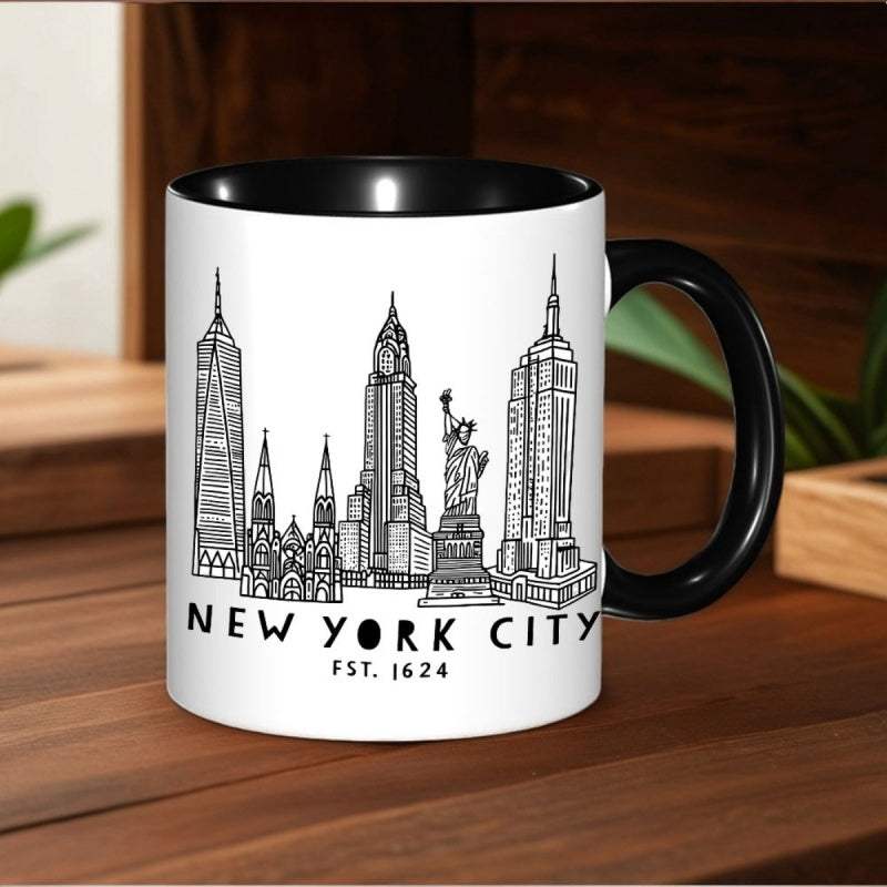 Tailorly Black Accent 11 oz Mug - the statue