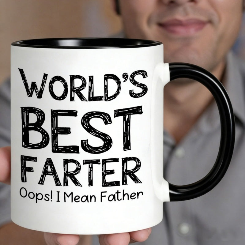 Tailorly Black Accent 11 oz Mug - farter oops i mean father text