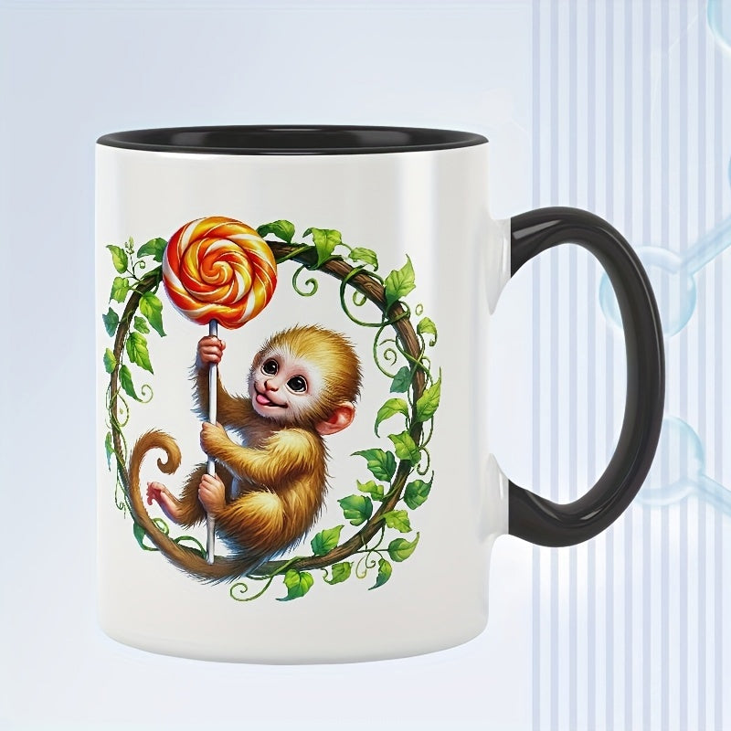 Tailorly Black Accent 11 oz Mug - elephant and lollipop