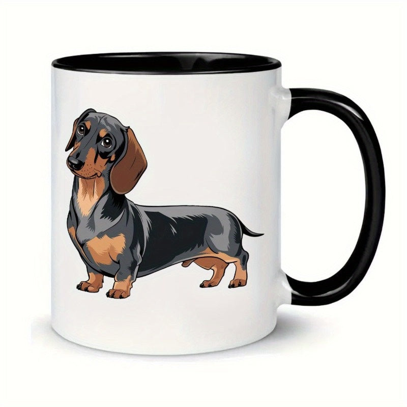 Tailorly Black Accent 11 oz Mug - cute dachshund