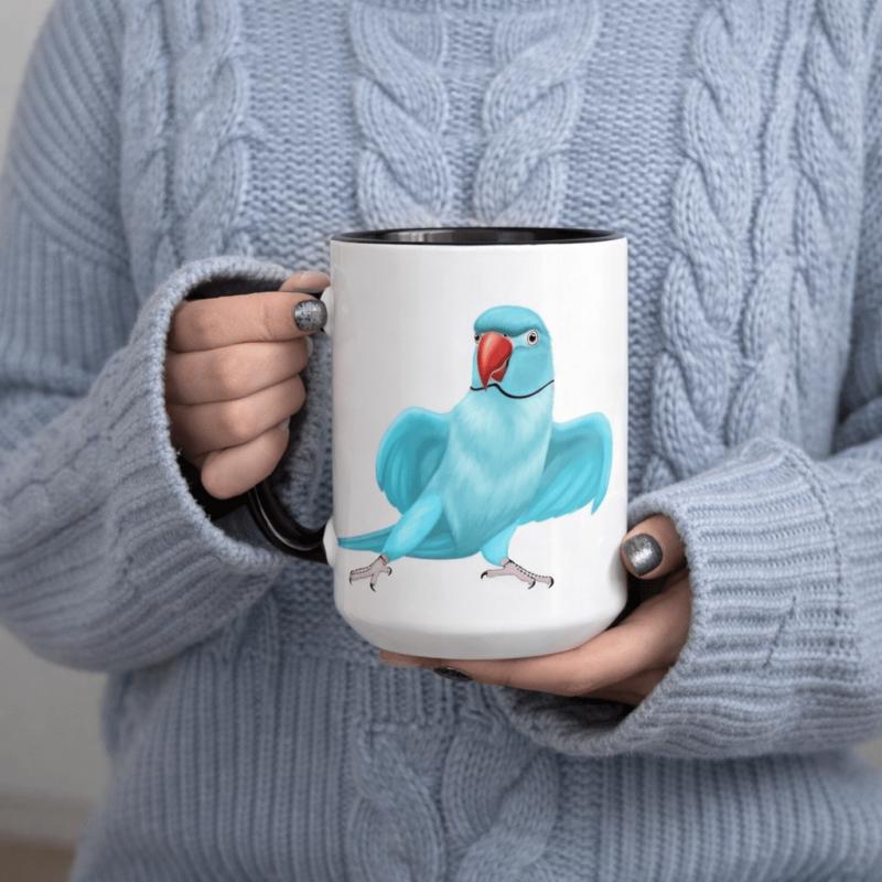 Tailorly Black Accent 11 oz Mug - cute parrot