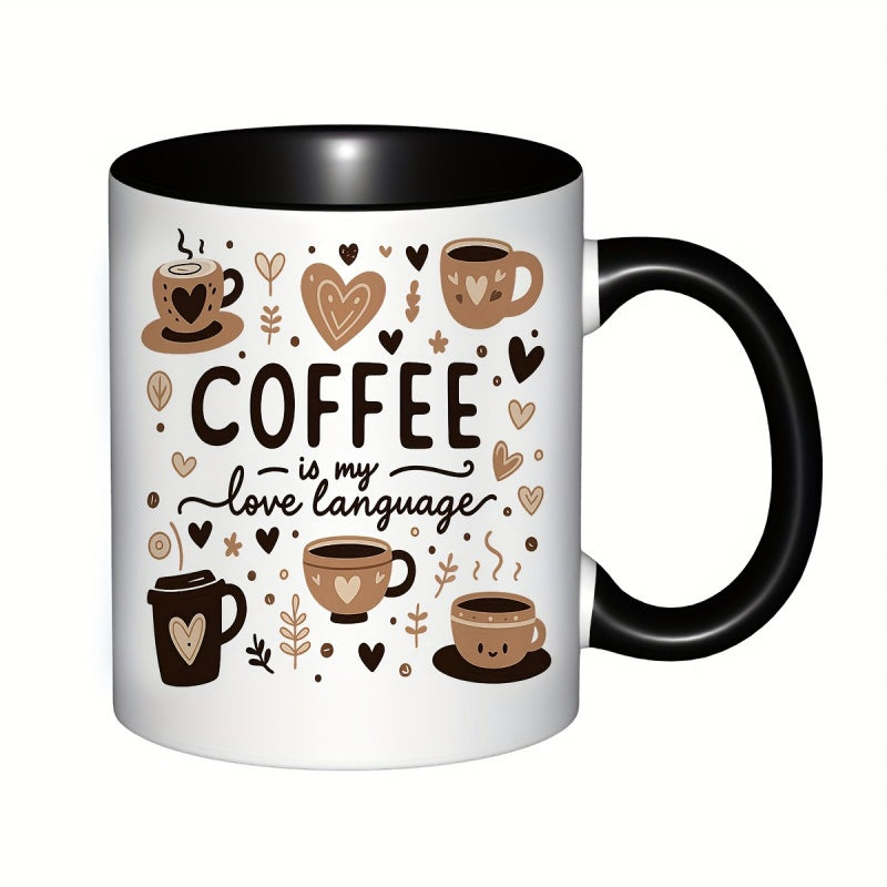 Tailorly Black Accent 11 oz Mug - cute coffee cups hearts biscuits