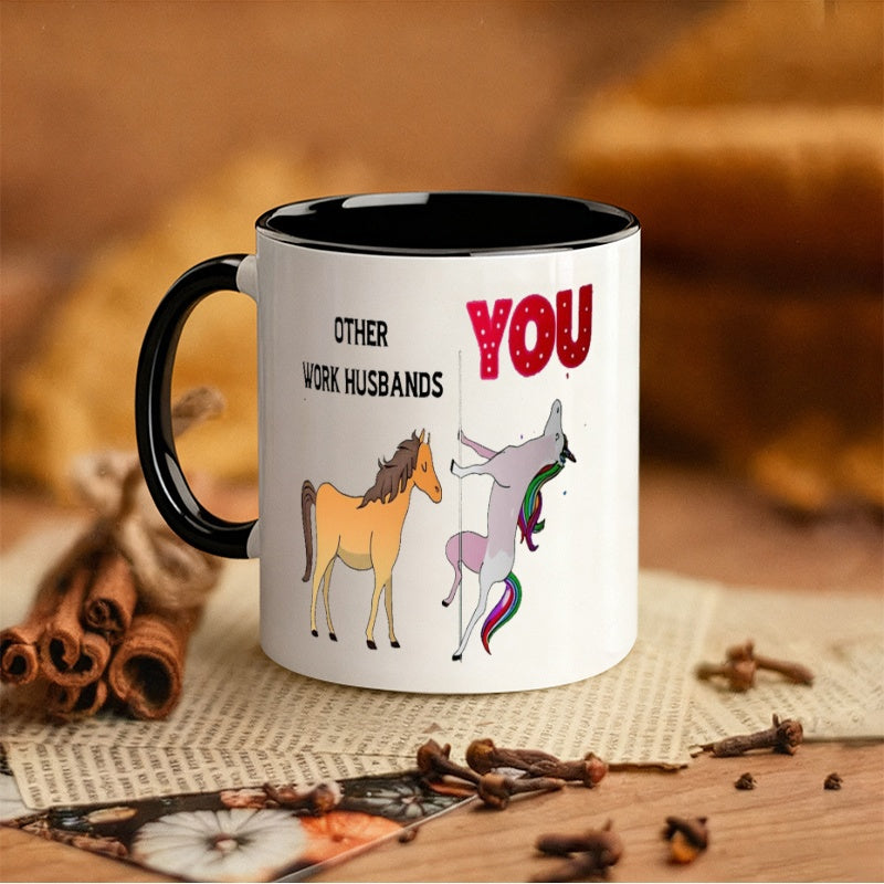 Tailorly Black Accent 11 oz Mug - fun cartoon animal theme