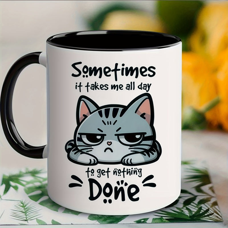 Tailorly Black Accent 11 oz Mug - creative and ceramic coffee cups great for friends and coworkers thermal mugs for birthday and holiday