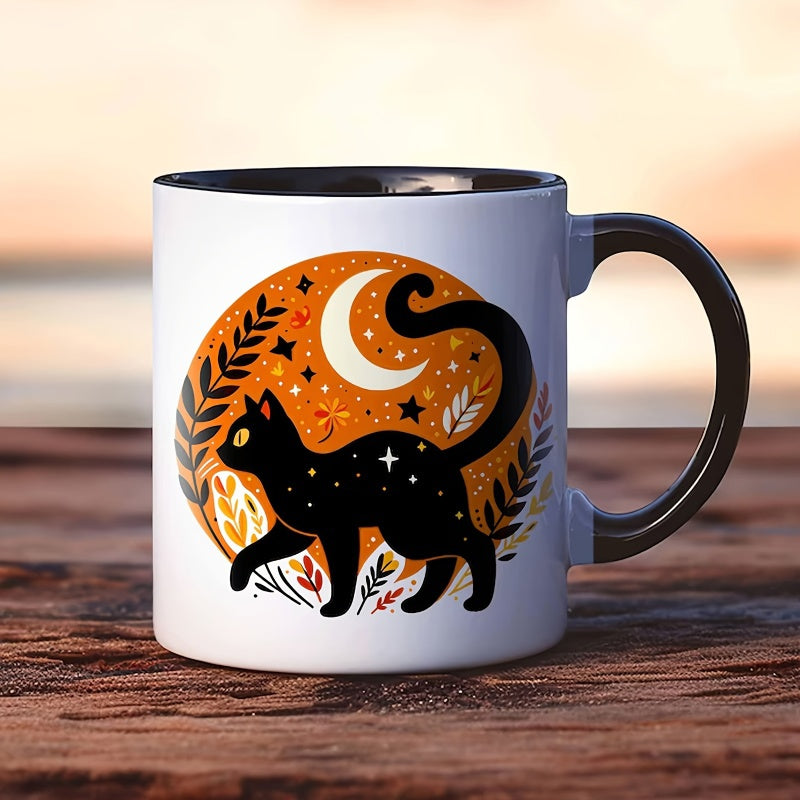 Tailorly Black Accent 11 oz Mug - halloween ghost pumpkin pattern