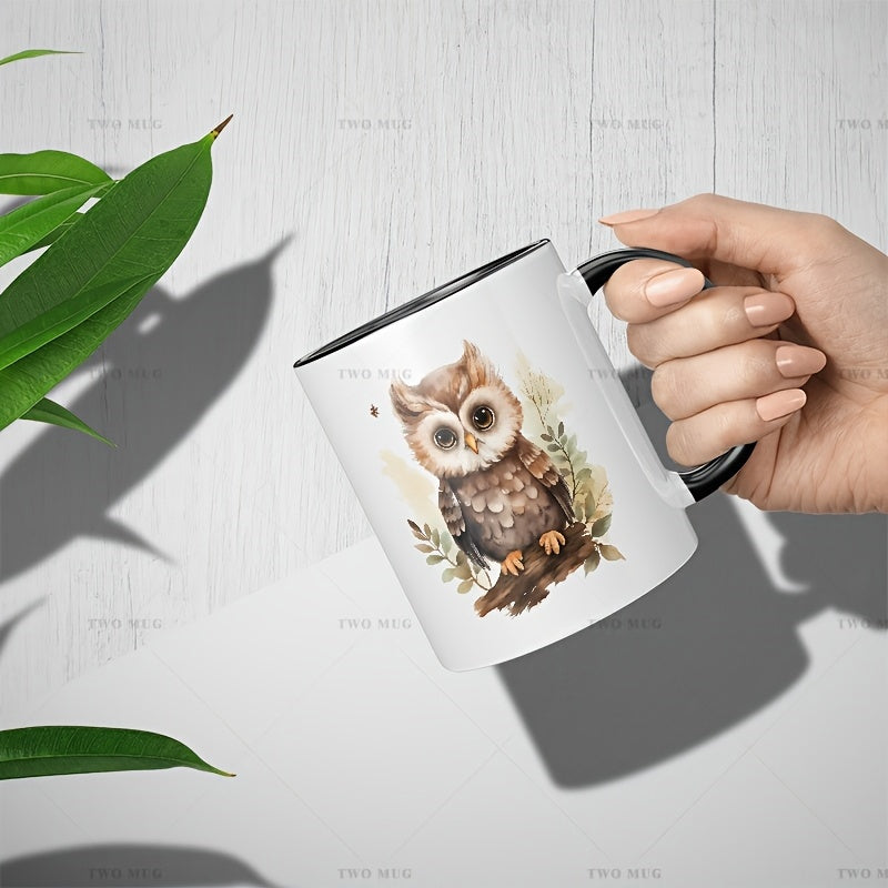 Tailorly Black Accent 11 oz Mug - ceramic mug 11oz large capacity coffee cup diy printed water cup high aesthetics design sense and with gift box