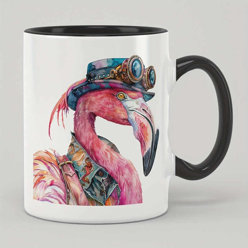 Tailorly Black Accent 11 oz Mug - punk flamingo