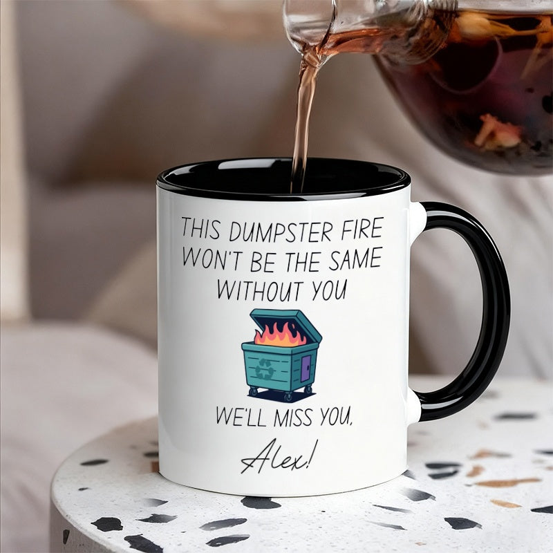 Tailorly Black Accent 11 oz Mug - personalized custom mug mens gift dirty gift ceramic coffee cup drinking mug with name for home or office birthday