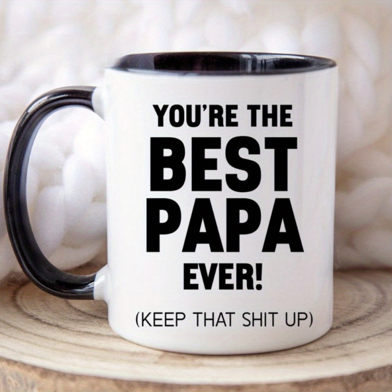 Tailorly Black Accent 11 oz Mug - youre the best papa ever