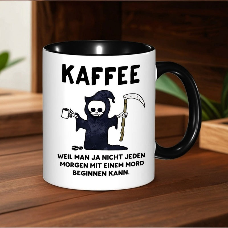 Tailorly Black Accent 11 oz Mug - kaffee printblack whitehand