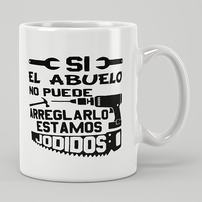 Tailorly White Ceramic 11 oz Mug - Industrial Repair Hand Tools Featuring Drill Hammer And Wrench Saw