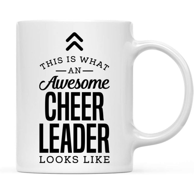 Tailorly White Ceramic 11 oz Mug - This Is What An Awesome Cheerleader Looks Like Modern Minimalist Typography With Double Chevron Decoration Mug