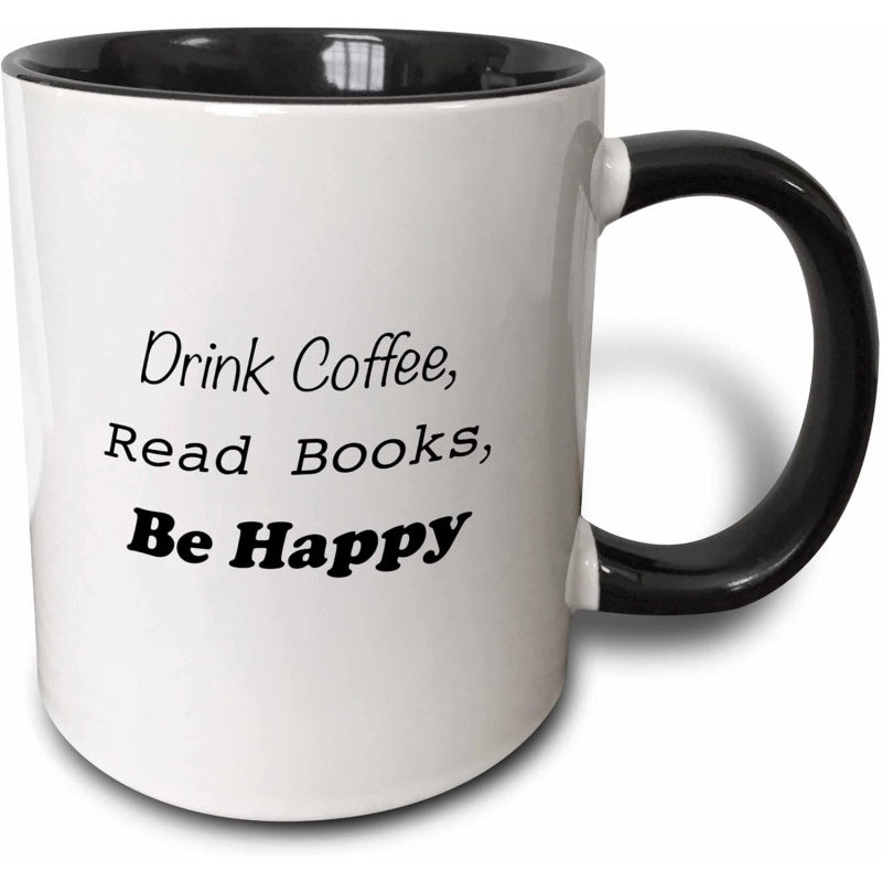 Tailorly Black Accent 11 oz Mug - 163965 4 drink coffee read books