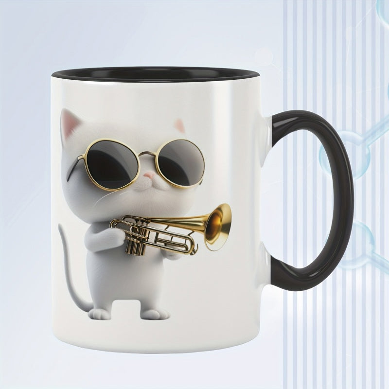 Tailorly Black Accent 11 oz Mug - musical cats