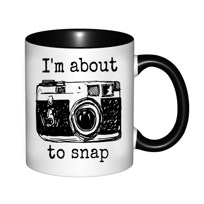 Tailorly Black Accent 11 oz Mug - im about to snap vintage camera