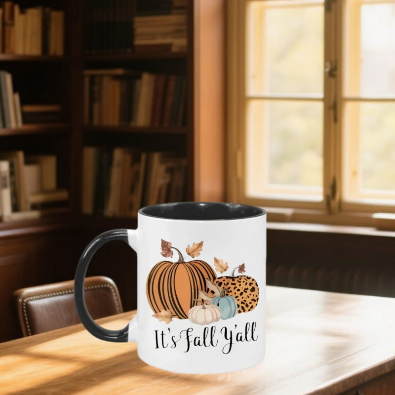Tailorly Black Accent 11 oz Mug - fun pumpkin design
