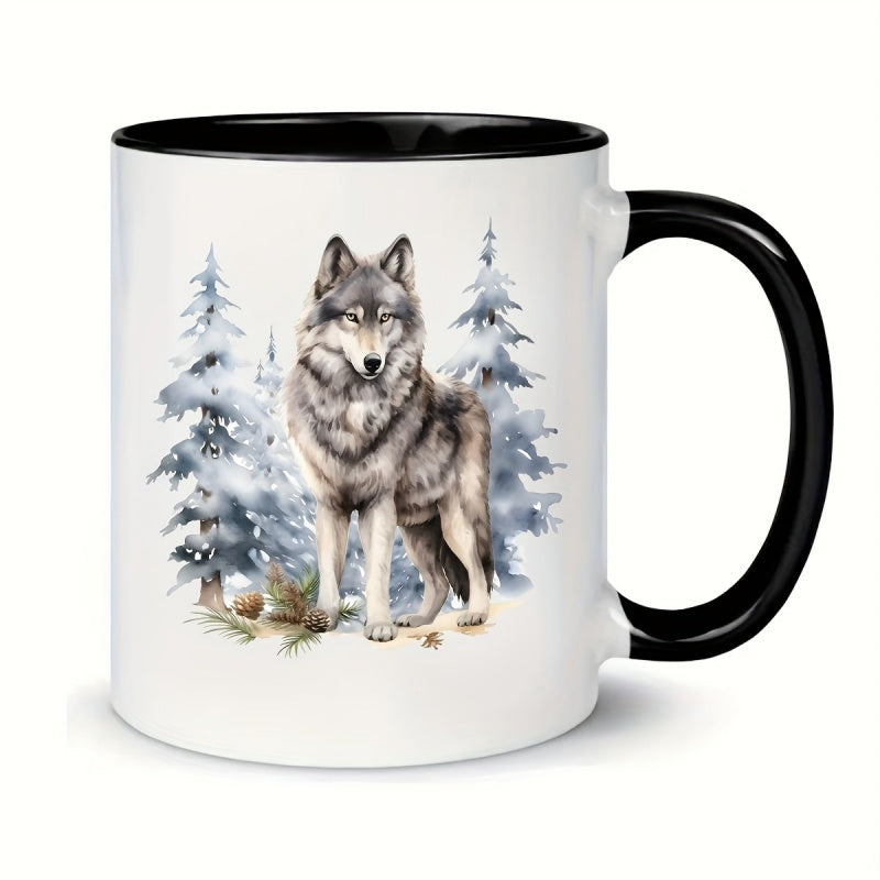 Tailorly Black Accent 11 oz Mug - wolf and pine
