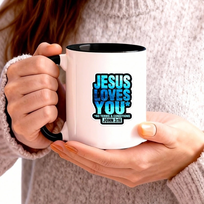 Tailorly Black Accent 11 oz Mug - john 3 15 text