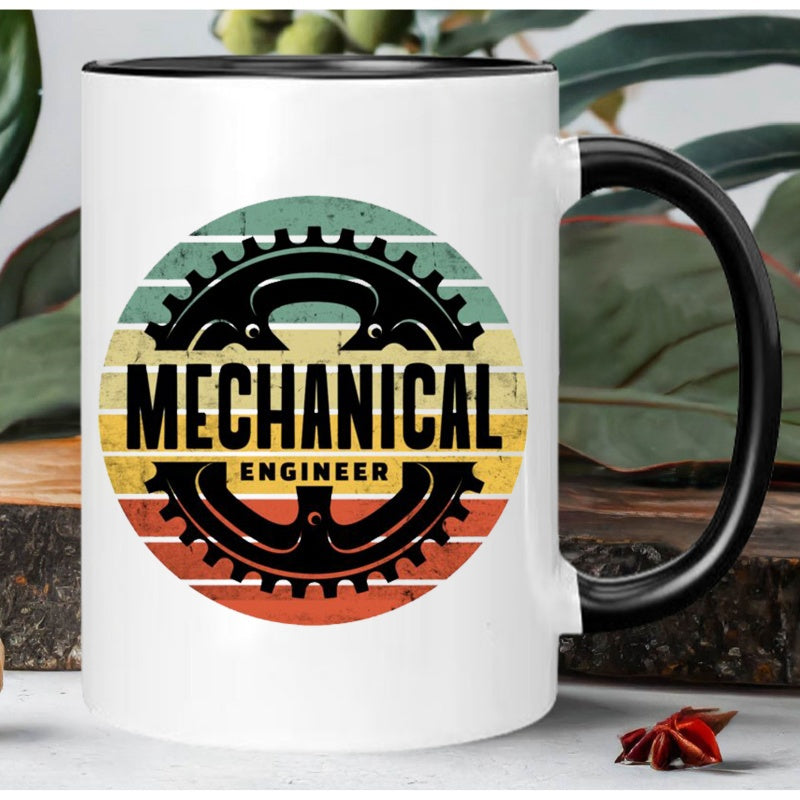 Tailorly Black Accent 11 oz Mug - vintage mechanical engineer design