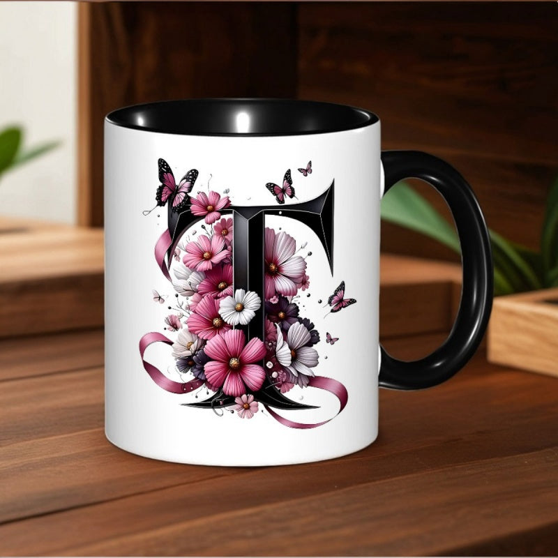 Tailorly Black Accent 11 oz Mug - 1pc novelty pink mug coffee cup juice cup 11oz360ml fun gift_2309ca36d09445ef9082ab046f400f5c