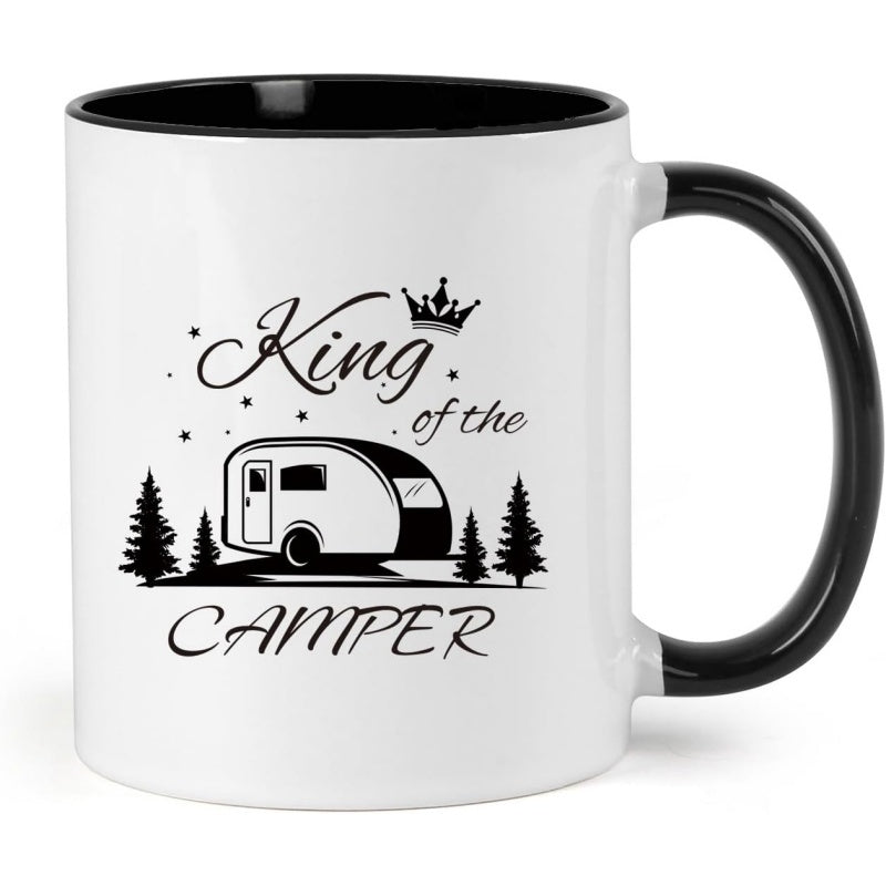 Tailorly Black Accent 11 oz Mug - king of the mug outdoor coffee mug camp for campsite travel camping 11 oz_34fb93787e4f4e2e8d4f5d25de54137e