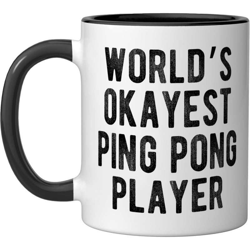 Tailorly Black Accent 11 oz Mug - pong player funny joke