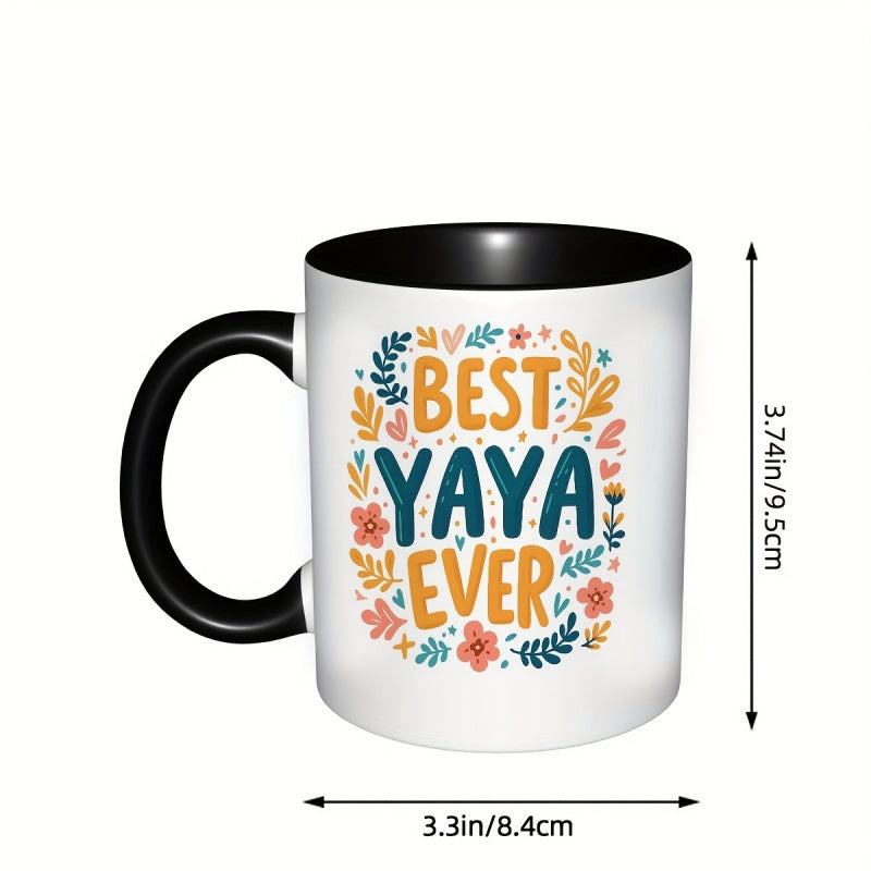 Tailorly Black Accent 11 oz Mug - best ever mug unique ceramic coffee cup with colorful ideal gift for on mothers day birthday christmas or any