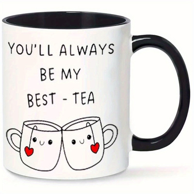 Tailorly Black Accent 11 oz Mug - cartoon teacup