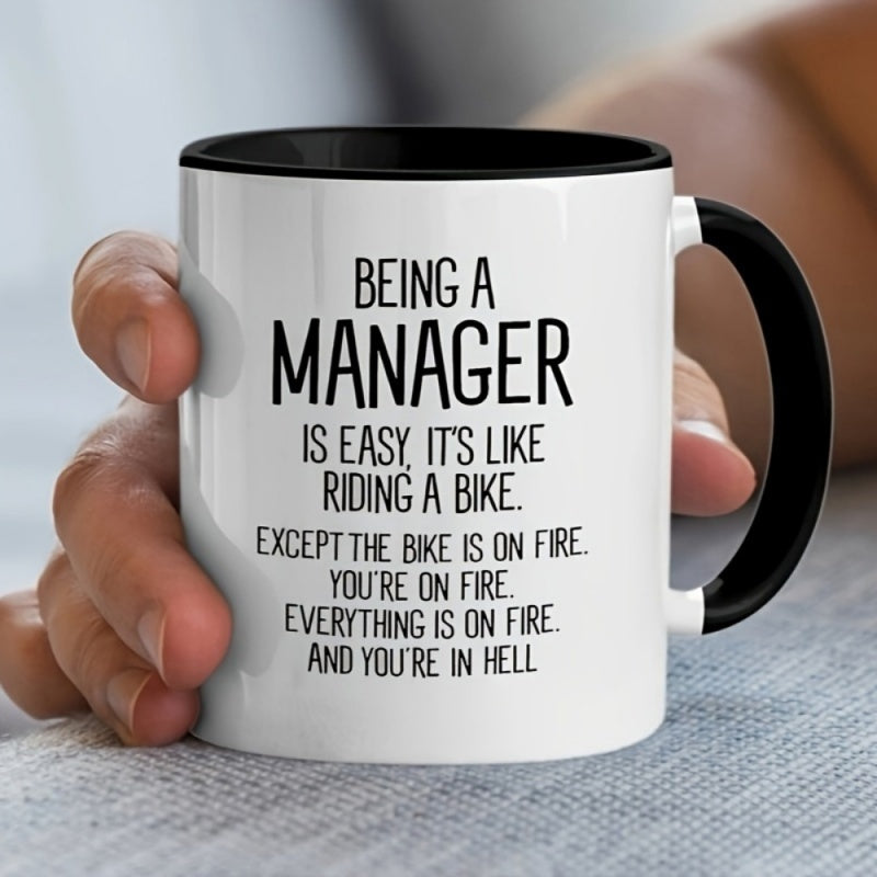Tailorly Black Accent 11 oz Mug - being a manager is easy its quote
