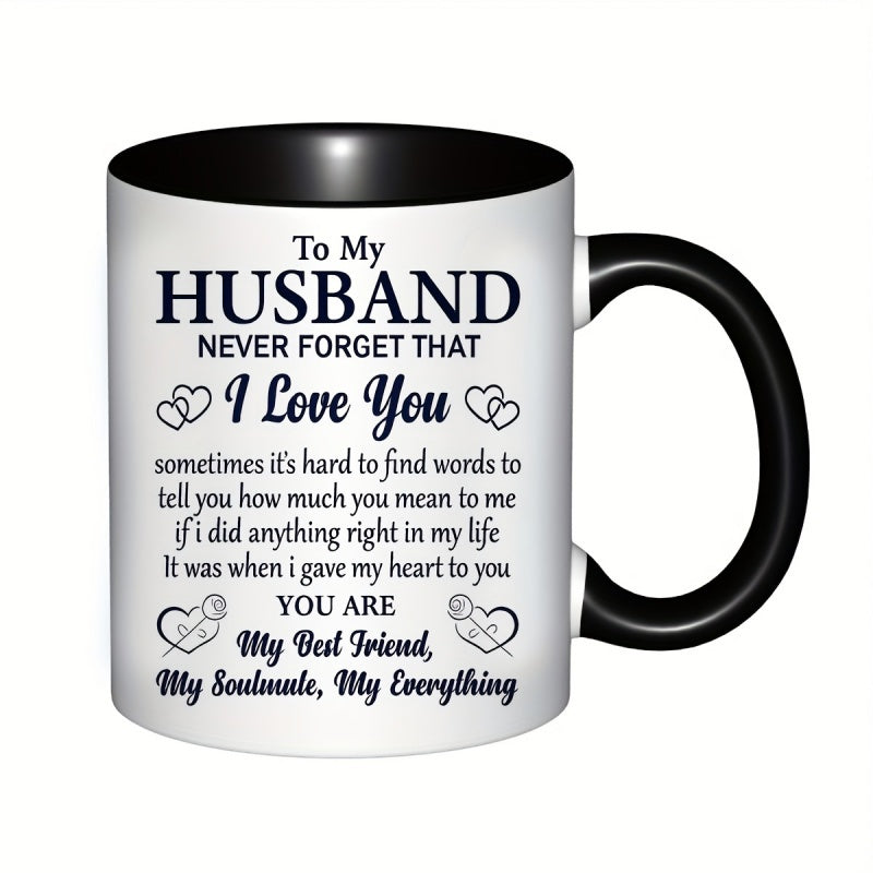 Tailorly Black Accent 11 oz Mug - to my husband that i love you marriage messages romantic anniversary