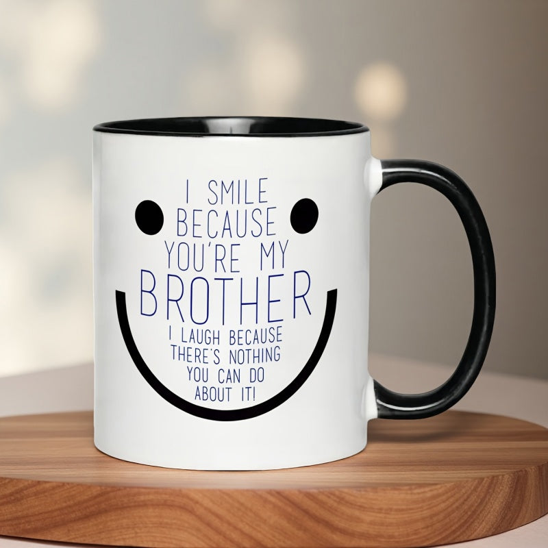 Tailorly Black Accent 11 oz Mug - coffee mug with blue inspirational quote