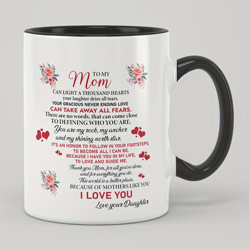 Tailorly Black Accent 11 oz Mug - funny cute mom to daughter gift and humorous mothers day text