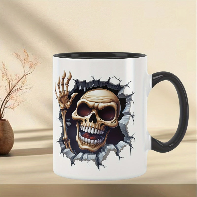 Tailorly Black Accent 11 oz Mug - zombie Halloween party illustration