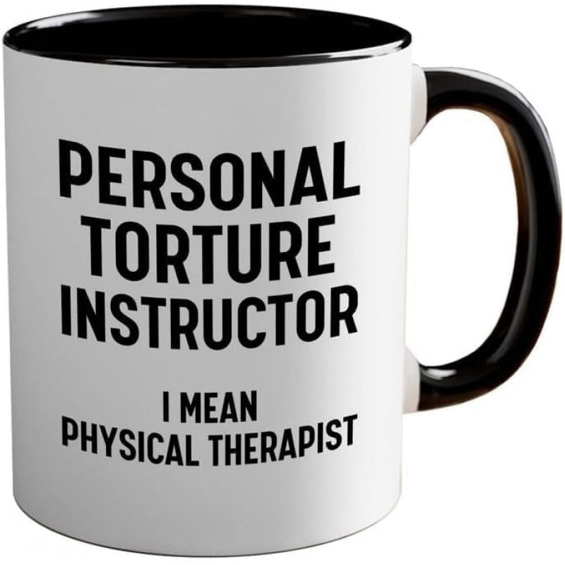 Tailorly Black Accent 11 oz Mug - physical therapist text 11oz personal text physiotherapist physical text gift pt month text occupational assistant text