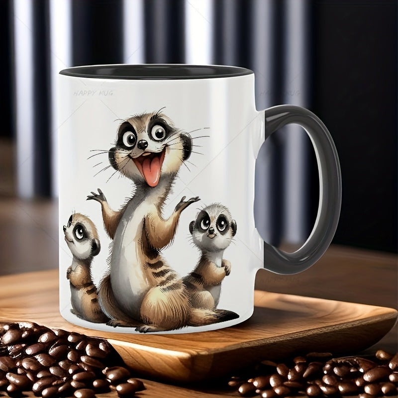 Tailorly Black Accent 11 oz Mug - tongue sticking out raised with looking excited