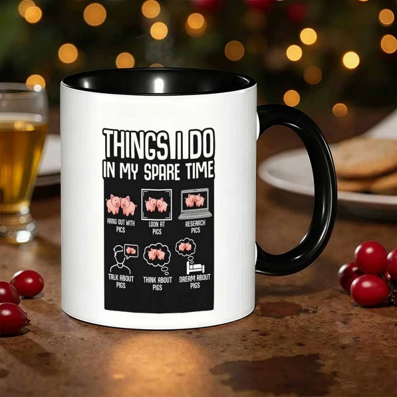 Tailorly Black Accent 11 oz Mug - this unique ceramic mug holding 11 ounces or 360 milliliters is a fun gift option for its birthdays mothers day