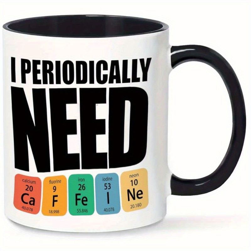 Tailorly Black Accent 11 oz Mug - periodic table of elements