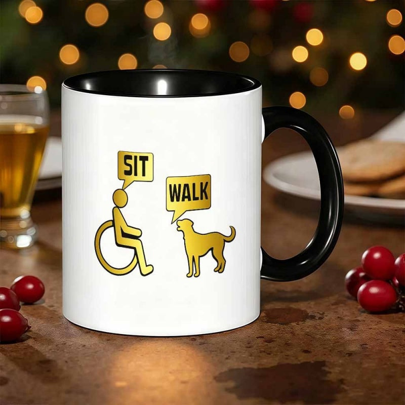 Tailorly Black Accent 11 oz Mug - this unique 11oz ceramic mug designed for coffee or tea a great gift for occasions like mothers day thanksgiving and