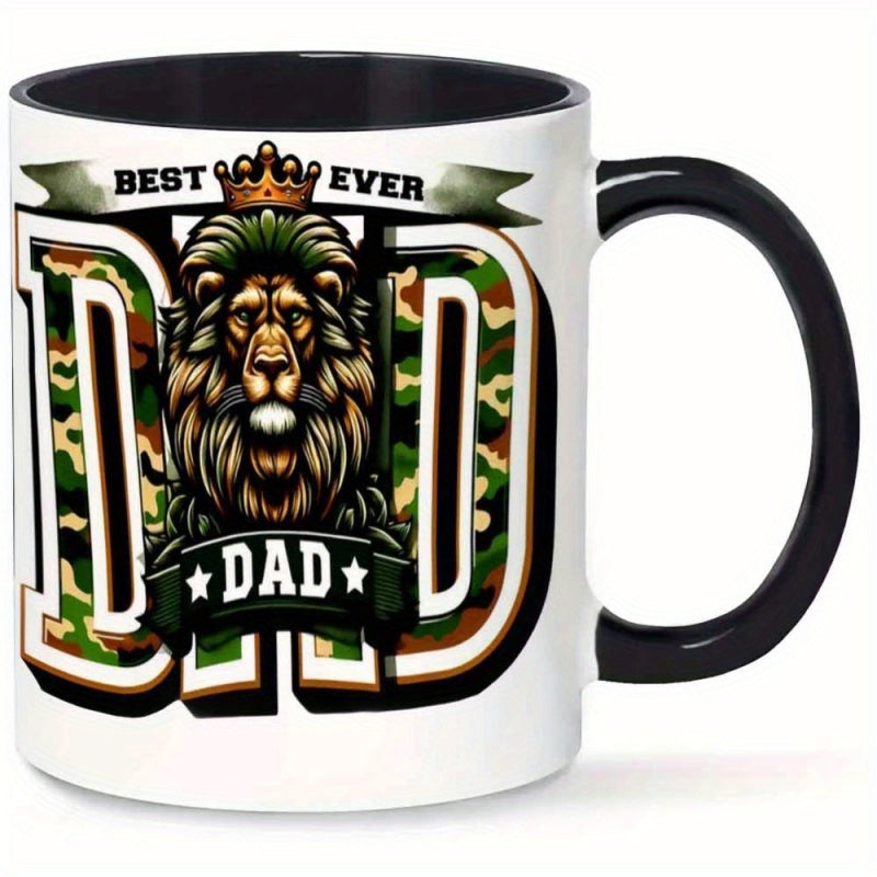 Tailorly Black Accent 11 oz Mug - lion camouflage design lion fathers day gift for fathers day