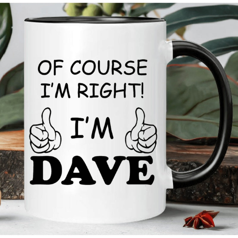 Tailorly Black Accent 11 oz Mug - i am dave