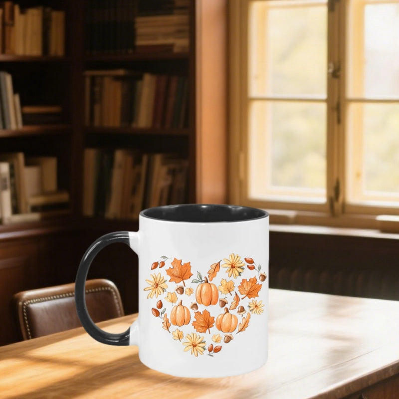 Tailorly Black Accent 11 oz Mug - fun pumpkin