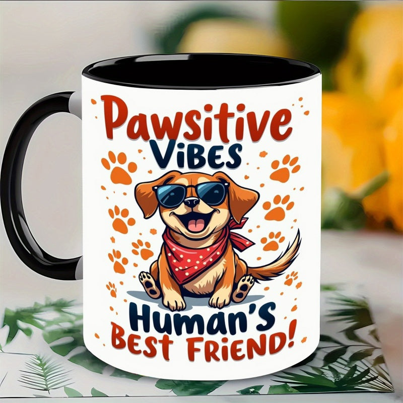 Tailorly Black Accent 11 oz Mug - dog puppies
