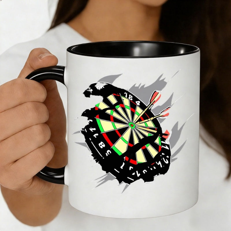 Tailorly Black Accent 11 oz Mug - dartboard
