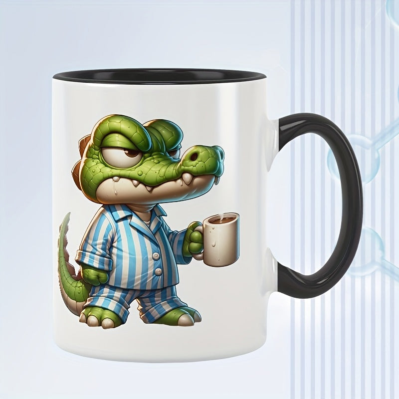 Tailorly Black Accent 11 oz Mug - angry crocodile