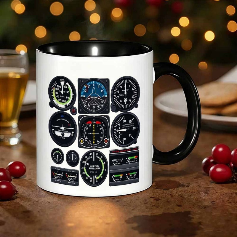 Tailorly Black Accent 11 oz Mug - dashboard gauges