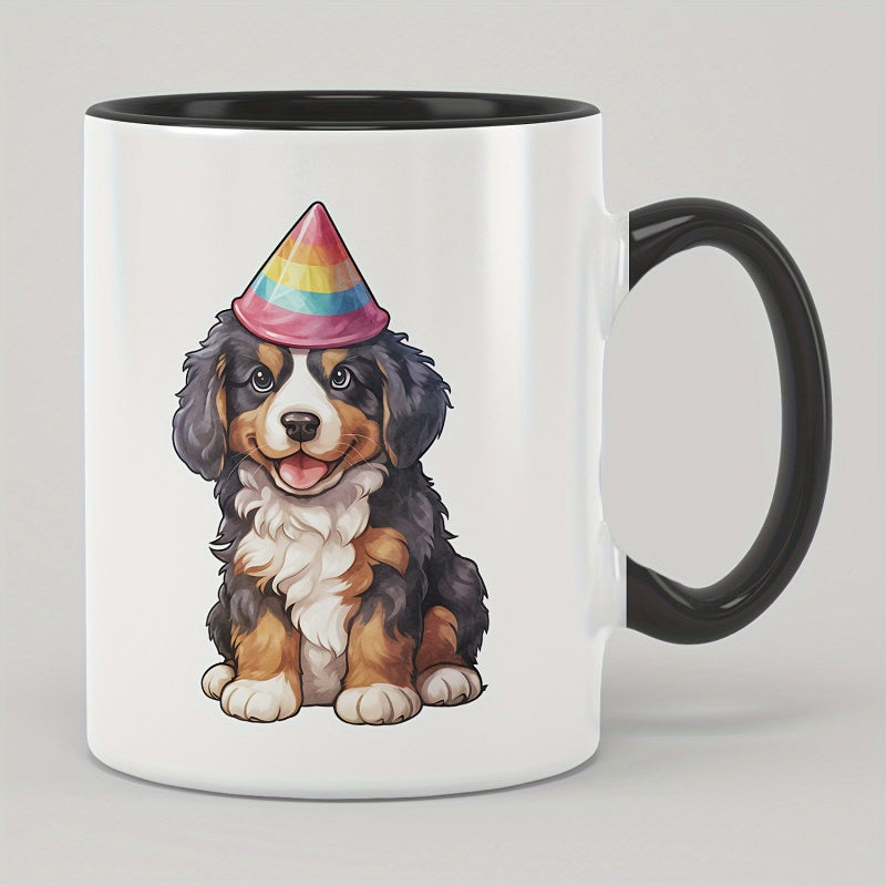 Tailorly Black Accent 11 oz Mug - long haired illustration