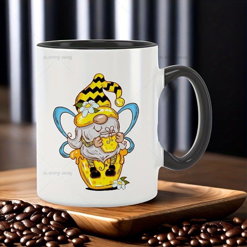 Tailorly Black Accent 11 oz Mug - honey jar fairy bee