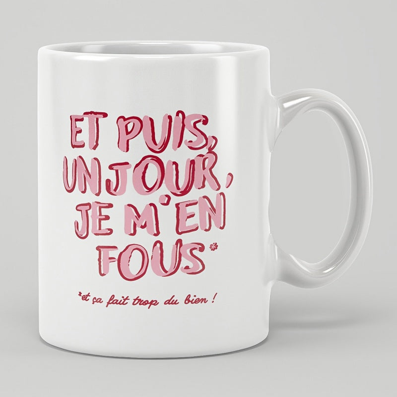Tailorly White Ceramic 11 oz Mug - Minimalist White Ceramic Vessel With Hand Drawn Pink Calligraphy Quote Mug
