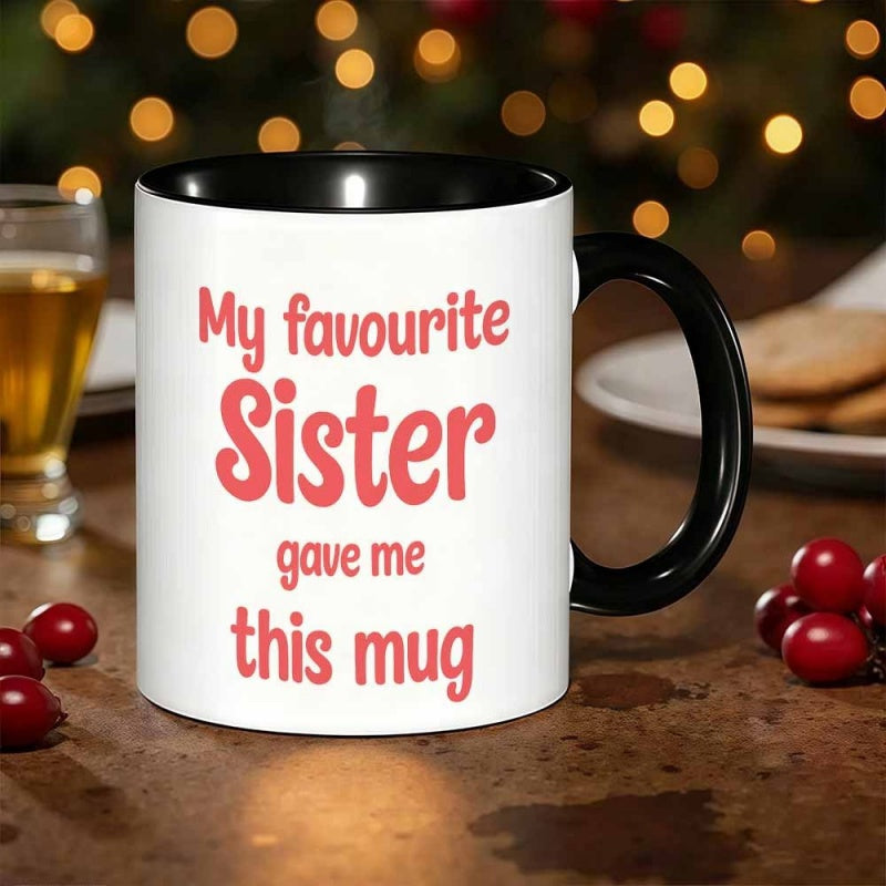 Tailorly Black Accent 11 oz Mug - 1pc novelty sister gift 11oz360ml ceramic mug suitable for coffee mug birthday gifts tea cup cheap mugs funny is a