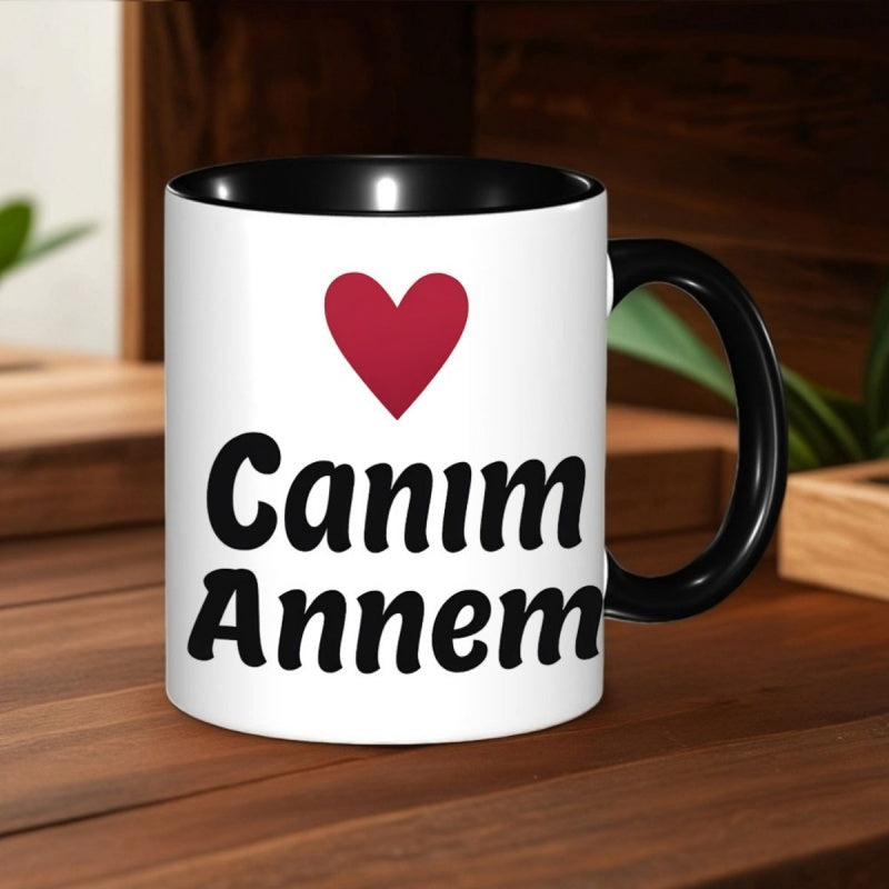 Tailorly Black Accent 11 oz Mug - ceramic cup annem for mother momdurable mugparent style gift for masvalentines dayeaster multi color options for